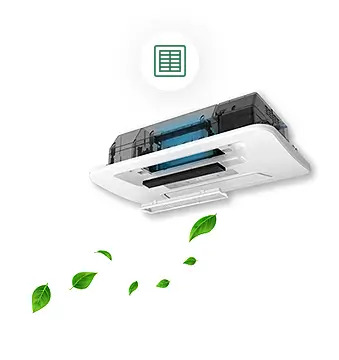 HueLeben dual filter system removing dust and odours